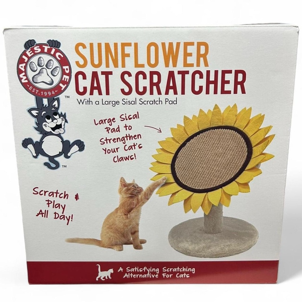 Majestic Pet Sunflower Cat Scratcher 17x12 Large Sisal Scratch Pad